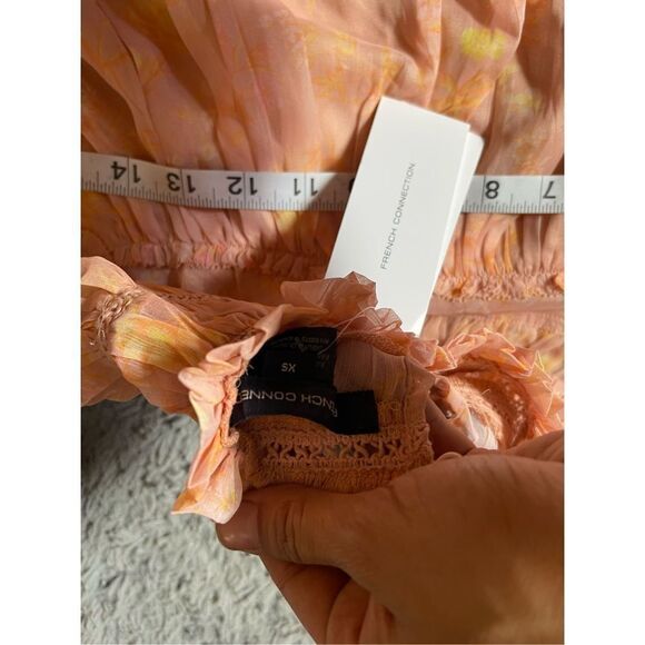 NWT French connection puff sleeves ruffle detail blouse size x small - Picture 9 of 9